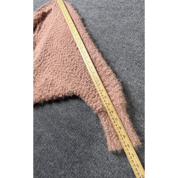 Entro Cozy Textured Knit Cocoon Cardigan Wrap Womens L‎ Pink Open Front Sweater - Picture 7 of 10